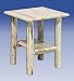 Log Nightstand with shelf – Unfinished