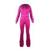 True Religion Big T Sparkle Hoodie & Marissa Pants Tracksuit - Sangria (Women)