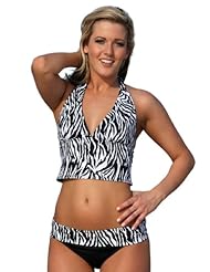 African Safari Banded Bikini Top Only Bikini Top Size: Large