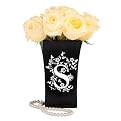 Black Initial Ceramic Vase-S