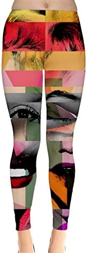 Mark Ashkenazi Womens Red and Yellow Marilyn Monroe Leggings, Red - XS