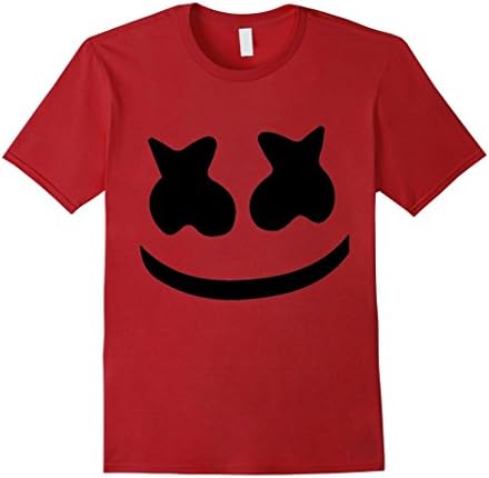 Men's Marshmello Face T-shirt Large Cranberry