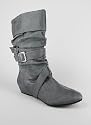 Slouchy Suede Buckle Boot
