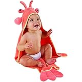 Baby Aspen, Lobster Laughs Lobster Hooded Towel, Red, 0-9 Months