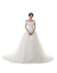 Lace-Up Off the Shoulder  Dress with a Court Train 