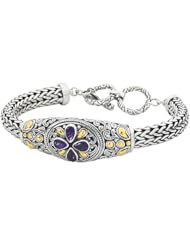 Greg Anthony Bali 18K & Silver Amethyst Adj. to 8.5 in. Bracelet