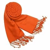 Review Forzieri  / Forzieri Solid Pure Pashmina Fringed Shawl Sunset Orange