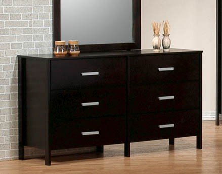 Storage Dresser with Straight Legs in Cappuccino Finish