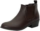 Refresh Womens Tildon-02 Almond Toe Simple Flat Heel Ankle Booties