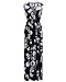 OUGES Women's V-Neck Sleeveless Pocket Casual Maxi Dress(Black-01,XL)