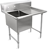 John Boos B Series Stainless Steel Sink, 14" Deep Bowl, 1 Compartment, 24" Right Hand Side Drainboard, 52" Length x 29-1/2" Width