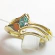 14K Yellow Gold Blue Diamond Three-Piece Wedding Set