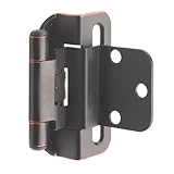Amerock BP7565-ORB Self-Closing Partial Wrap 3/8 inch Inset Hinge, Oil Rubbed Bronze