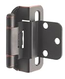 Amerock BP7565-ORB Self-Closing Partial Wrap 3/8-Inch Inset Hinge, Oil Rubbed Bronze