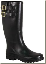 Chooka Women's Premium Solid Dual Buckle - Black Rain Boot