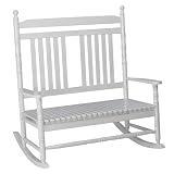 Jack Post KN-42W Knollwood Rockers Classic Wood Double Porch Rocker, Gloss White Finish