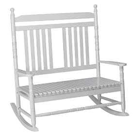 Jack Post KN-42W Knollwood Rockers Classic Wood Double Porch Rocker, Gloss White Finish by 