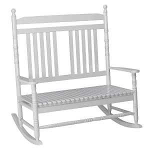 Jack Post KN-42W Knollwood Rockers Classic Wood Double Porch Rocker, Gloss White Finish by 