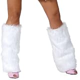 White Furry Boot Covers Costume Accessory