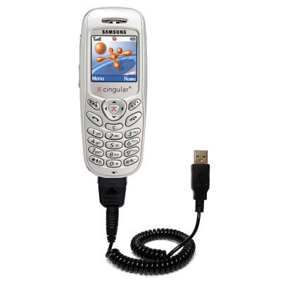 Coiled USB Cable for the Samsung SGH-C207 with Power Hot Sync and Charge capabilities - uses Gomadic TipExchange Technology