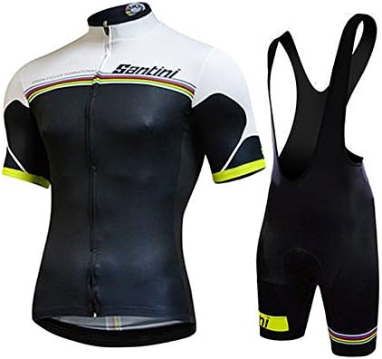 2015 santini Cycling Cycling Jersey Maillot Ciclismo Short Sleeve and Cycling bib Shorts Cycling Kits Strap cycle jerseys Ciclismo bicicletas (M)
