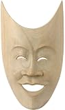 Masque Abstrait - en Bois Sculpté - Forme V Rire