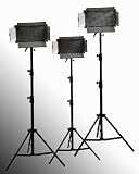 ePhoto 3 x 500 LED Video Panel Perfect Daylight White Balance Photography Video Light Panel with 3 light Stands lighting Set by ePhotoINC ULS500x3
