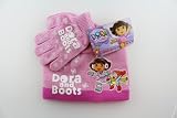 Dora the Explorer Dora and Boots Character Beanie and Glove Set (Light Pink)