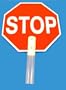 Large 14 Metal Hand-Held Stop Sign - Dual Sided