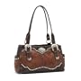 American West Round-Up Collection East/West 3 Compartment Tote w/ Side Pockets Leather