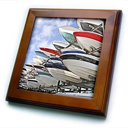 Image of Small boat rack storage Coconut Grove Florida - US10 MGI0318 - Mark Gibson - 8x8 Framed Tile