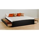 Prepac Sonoma King Platform Storage Bed, Black