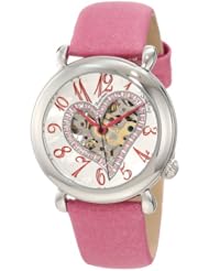Stuhrling Original Womens 109SW.1215A2 Amour Aphrodite Delight Automatic Skeleton Pink Leather Watch