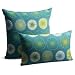 Blue Beringer Outdoor Pillow - 16" sq. - Grandin Road, 16" sq.