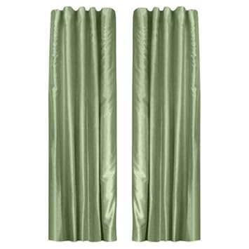 Ricardo Providence Double Lined Faux Silk Drapery Panel, 54 X 63, Sage