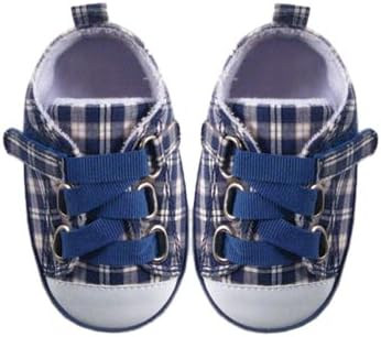 Luvable Friends Plaid Sneaker for Baby, Blue