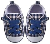 Luvable Friends Plaid Sneaker for Baby, Blue