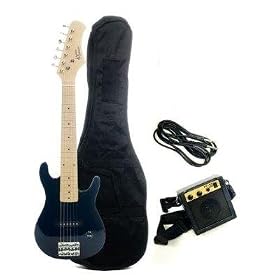 Barcelona Kid's Black Electric Guitar Set with Amp: Musical Instruments