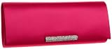 La Regale Satin Clutch,Fuchsia,One Size