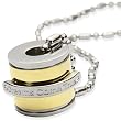 Dreams Come True Stainless Steel Barrel Gold Tone Pendant Necklace