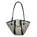 Animal Print Purse with Wooden Giraffe Beads - TAN / BLACK