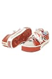 Ed Hardy Burgundy Skullrose Leather Fastener Lowrise Women Shoes