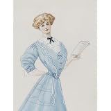 Afternoon ensemble of fitted bodice with high round neck, by Lucile (Print On Demand)