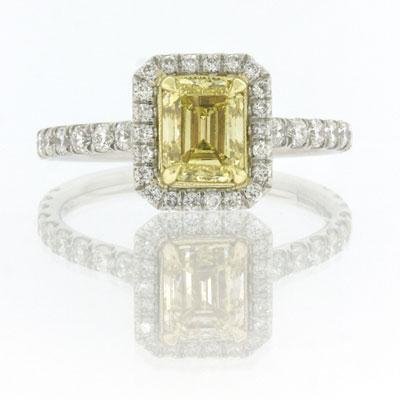1.95ct Fancy Intense Yellow Emerald Cut Diamond 