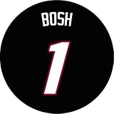 CHRIS BOSH #1 Black Jersey Button - Miami Heat PINBACK / PIN / BADGE