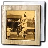 Vintage Detroit Tigers Making the Catch Black 1 - 6 Inch Tile Napkin Holder