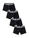 David Archy Men's 4 Pack Low Rise Ribbed Micro Modal Boxer Briefs (L, Black)