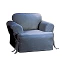 Room Essentials Cotton Duck T-Cushion Chair Slipcover - Blue Stone