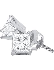 1.50ctw Princess Cut Diamond Stud Earrings (Premium)