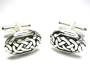Celtic Irish Eternity Cufflinks with Sterling Silver Overlay w/ Gift Box